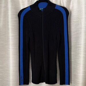 Ralph Lauren Black and Blue Zip-Up Top